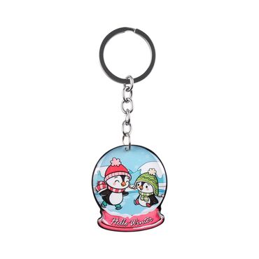 Christmas Themed Custom Shape Double Sided Printed Epoxy Keychain - 31