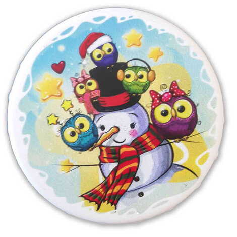 Christmas Themed Customised UV Printed Bottle Cap Shaped Plastic Base Bottle Opener 58x15 mm - 8