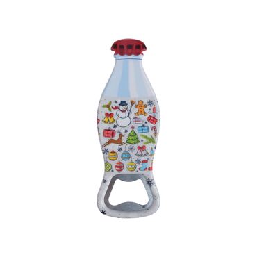 Christmas Themed Customised Uv Printed Coca Cola Bottle Shape Plastic Base Bottle Opener 42x120 mm - 5