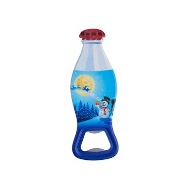 Christmas Themed Customised Uv Printed Coca Cola Bottle Shape Plastic Base Bottle Opener 42x120 mm - 6