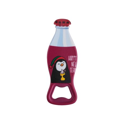 Christmas Themed Customised Uv Printed Coca Cola Bottle Shape Plastic Base Bottle Opener 42x120 mm - 8