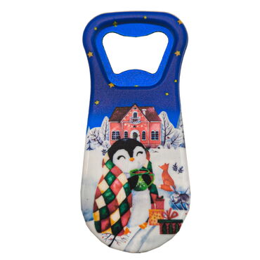 Christmas Themed Customised Uv Printed Plastic Base Plastic Base Bottle Opener 95x43 mm - Myros