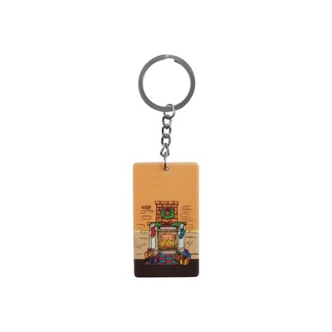 Christmas Themed Customised UV Printed Plastic Base Rectangle Keyring 31x106 mm - 2