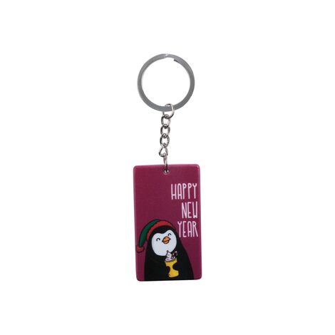 Christmas Themed Customised UV Printed Plastic Base Rectangle Keyring 31x106 mm - 3