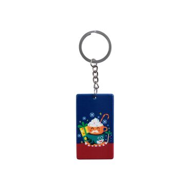 Christmas Themed Customised UV Printed Plastic Base Rectangle Keyring 31x106 mm - 4