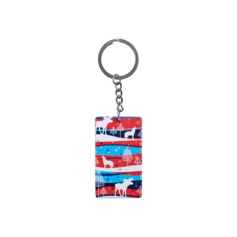 Christmas Themed Customised UV Printed Plastic Base Rectangle Keyring 31x106 mm - 5