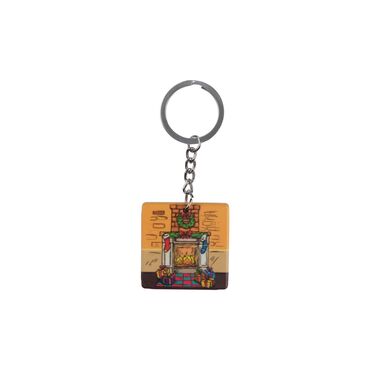 Christmas Themed Customised Uv Printed Plastic Base Round Keyring 40x108 mm - 8