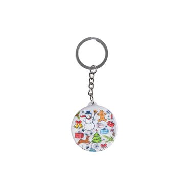 Christmas Themed Customised UV Printed Plastic Base Square Keyring 38x100 mm - 2