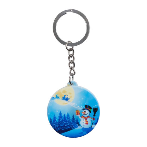 Christmas Themed Customised UV Printed Plastic Base Square Keyring 38x100 mm - 6