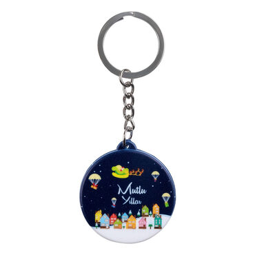 Christmas Themed Customised UV Printed Plastic Base Square Keyring 38x100 mm - 8