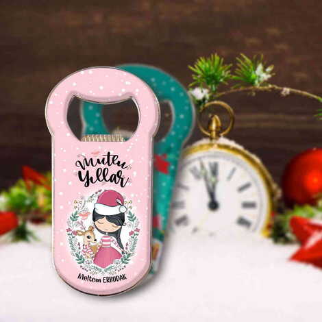 Christmas Themed Customizable Metal Magnetic Bottle Opener 95x42 mm - 3