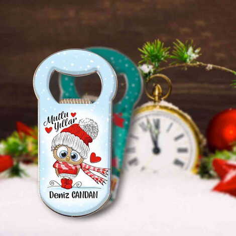 Christmas Themed Customizable Metal Magnetic Bottle Opener 95x42 mm - 5