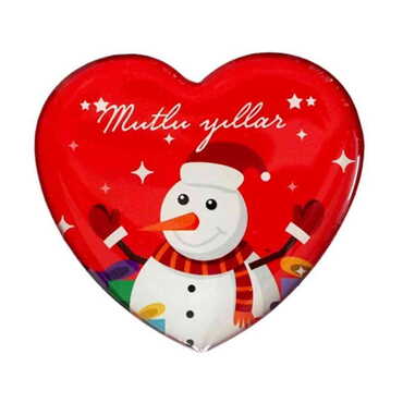 Christmas Themed Epoxy Dome Heart Souvenir Fridge Magnet 65x60 mm - 4