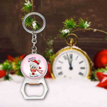 Christmas Themed Metal Keychain With Opener 35x120 mm - 3