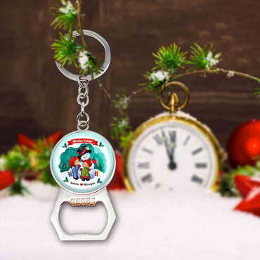 Christmas Themed Metal Keychain With Opener 35x120 mm - 2