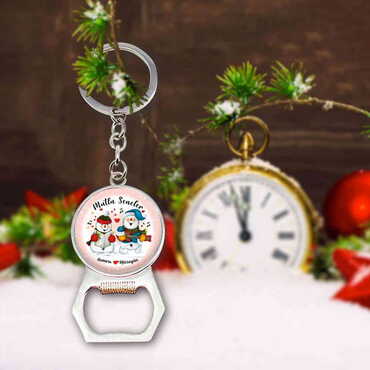 Christmas Themed Metal Keychain With Opener 35x120 mm - 3