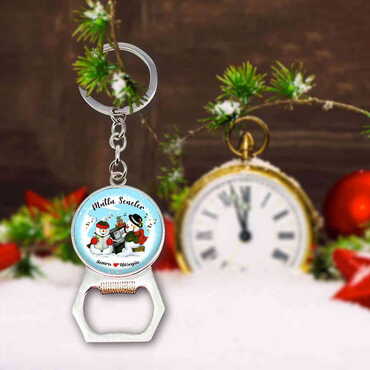 Christmas Themed Metal Keychain With Opener 35x120 mm - 4