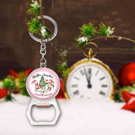 Christmas Themed Metal Keychain With Opener 35x120 mm - 5