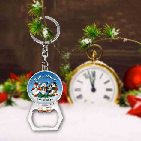 Christmas Themed Metal Keychain With Opener 35x120 mm - 6