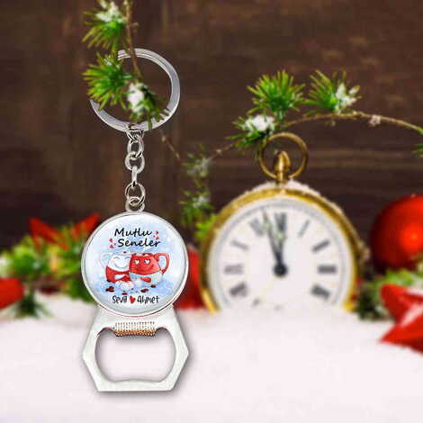 Christmas Themed Metal Keychain With Opener 35x120 mm - 7