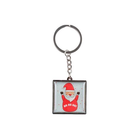 Christmas Themed Metal Square Shaped Double Sided Keychain 36x95 mm - 7