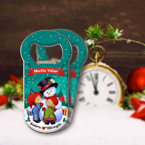 Christmas Themed Customizable Metal Magnetic Bottle Opener 95x42 mm - 3