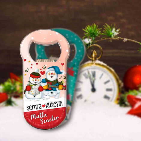 Christmas Themed Customizable Metal Magnetic Bottle Opener 95x42 mm - 4