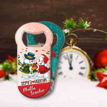 Christmas Themed Customizable Metal Magnetic Bottle Opener 95x42 mm - 5