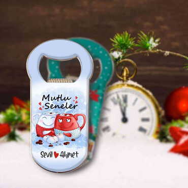 Christmas Themed Customizable Metal Magnetic Bottle Opener 95x42 mm - 7