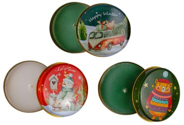 Christmas Themed Triple Christmas Candle Set - 7