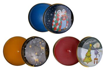 Christmas Themed Triple Christmas Candle Set - 8