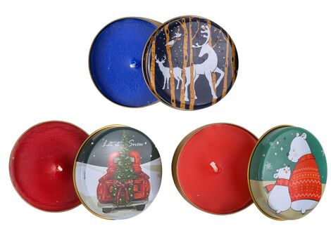 Christmas Themed Triple Christmas Candle Set - 9