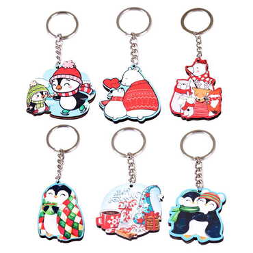 Christmas Themed Wooden Custom Printed Wooden Keyring - 2