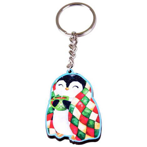 Christmas Themed Wooden Custom Printed Wooden Keyring - 4