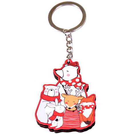 Christmas Themed Wooden Custom Printed Wooden Keyring - 5