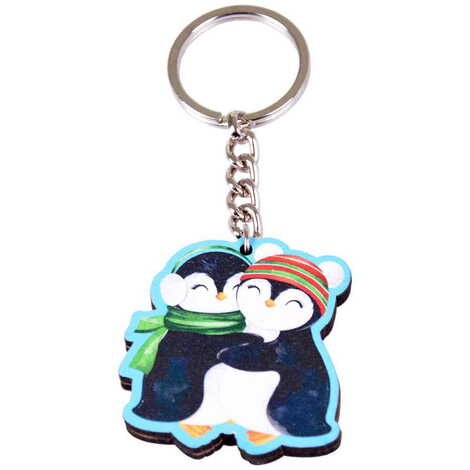 Christmas Themed Wooden Custom Printed Wooden Keyring - 7