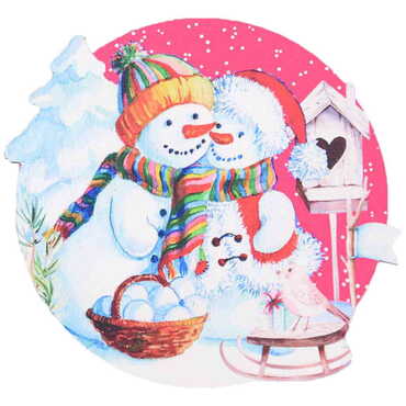 Christmas Themed Wooden Customised Round Travel Coaster 100 mm - 4