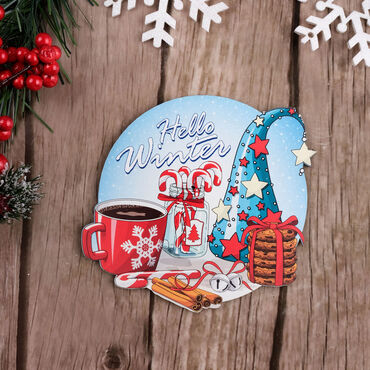 Christmas Themed Wooden Customised Round Travel Coaster 100 mm - 20