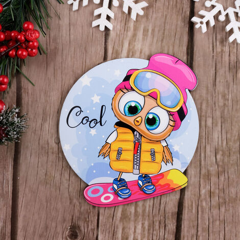 Christmas Themed Wooden Customised Round Travel Coaster 100 mm - 33