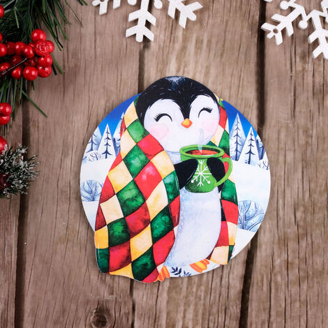 Christmas Themed Wooden Customised Round Travel Coaster 100 mm - 35