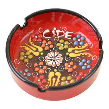 Cide Themed Turkish Ceramic Relief Ashtray Medium Size - 6