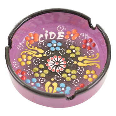 Cide Themed Turkish Ceramic Relief Ashtray Medium Size - 8