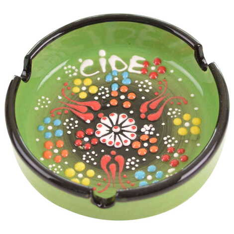 Cide Themed Turkish Ceramic Relief Ashtray Medium Size - 11