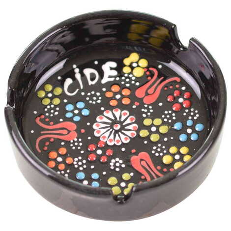 City Themed Turkish Ceramic Relief Ashtray Medium Size - 7