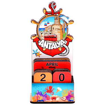 City Themed Wooden Table Calendar - 7