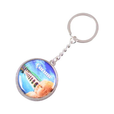 Corum Themed Metal Double Face Round Keychain 40x95 mm - 4