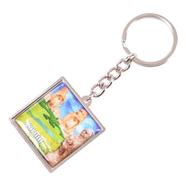 Corum Themed Metal Square Shaped Double Face Keychain 36x95 mm - 4