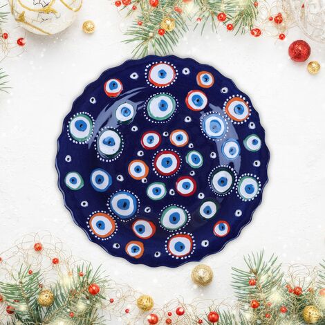 Wholesale 18 Cm Embossed Plate Evil Eye - 2