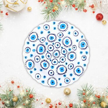 Wholesale 18 Cm Embossed Plate Evil Eye - 3