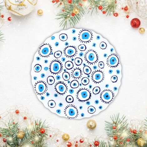 Wholesale 18 Cm Embossed Plate Evil Eye - 3